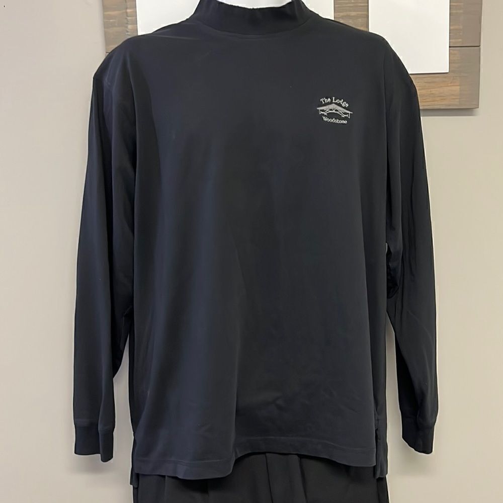 Cutter & Buck Men’s Black Long Sleeve CB DryTec Mock Neck T-Shirt- Large